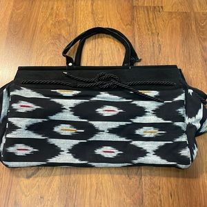 Ikat Tote Bag Black and Grey